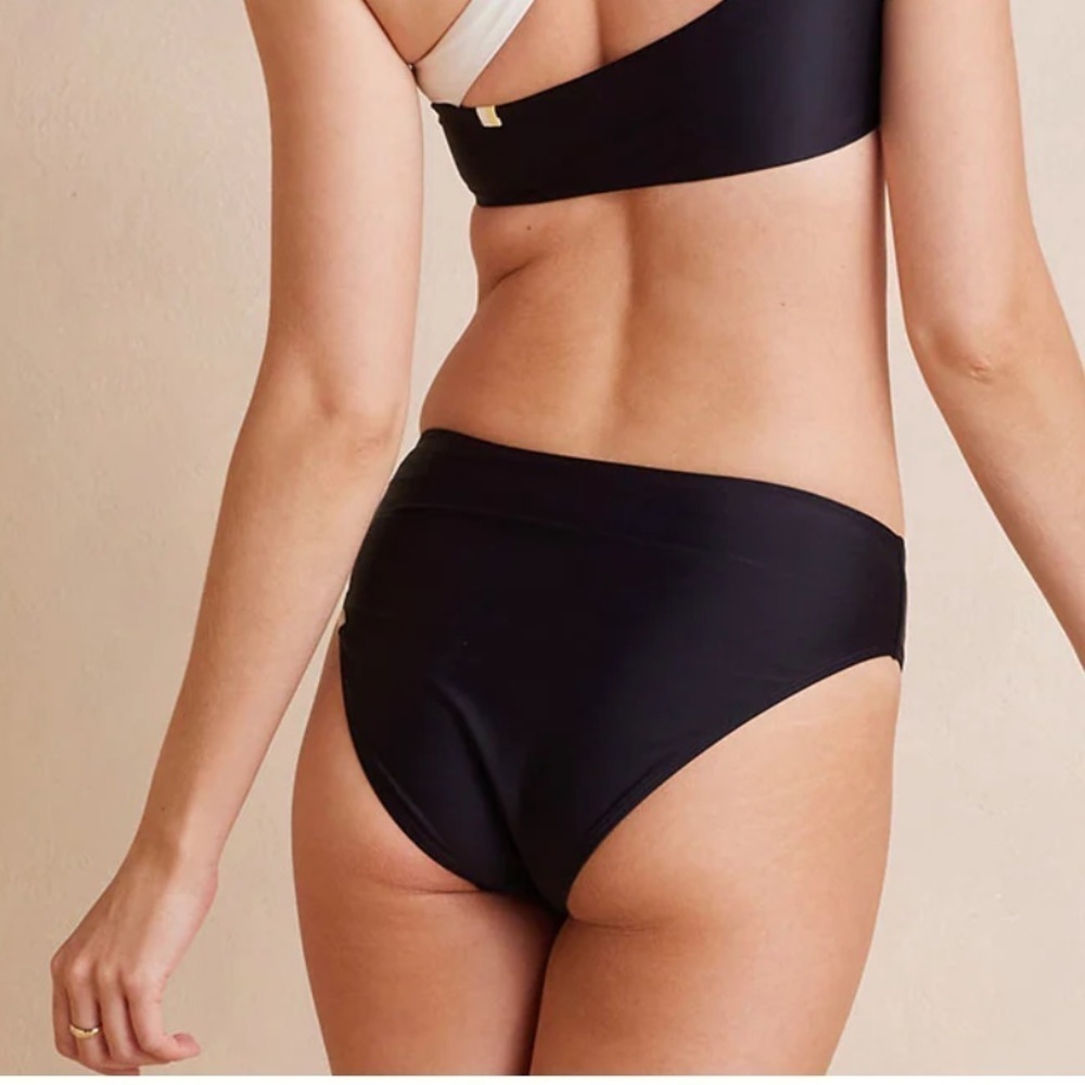 Summersalt The High Leg Bikini Bottom Womens black Mid Rise Swimming size 2
